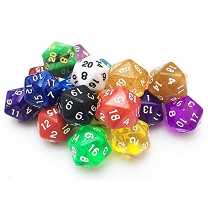 SmartDealsPro 10-Pack 20 Sided Dice D20 Polyhedral Dice for DND RPG MTG Table Game (Mix Color) - color: Mix Color