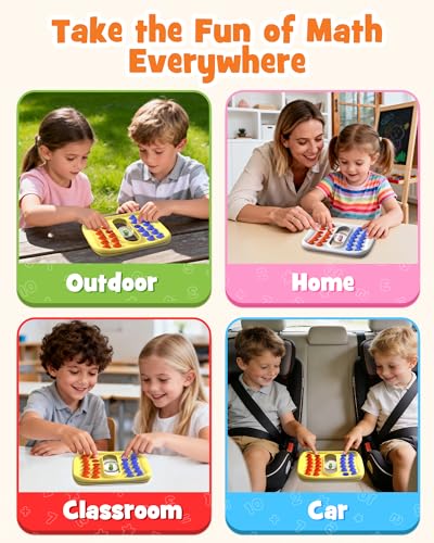 D-FantiX Number Pop Dice Math Games, Car Airplane Travel Essentials Kids | Toddler Sensory Fidget Toys, Learning & Education Activity, Ideal for Classroom & Road Trips, Birthday Gift Stocking Stuffers