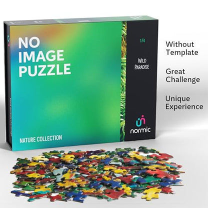 No Image Puzzle 1000 Irregular Pieces Extreme Difficult Jigsaw Challenge Adults Hardest Puzzle No Guide Ultimate Brain Teaser Hard Level Wild Paradise Mystery Unique Gift - color: Wild Paradise