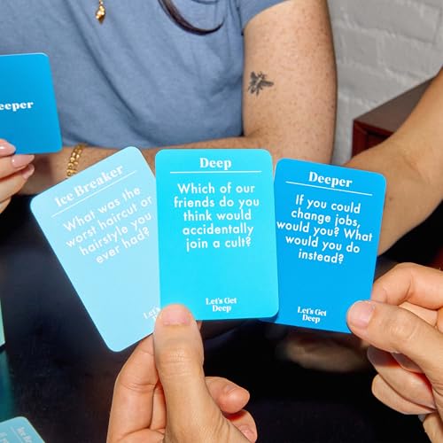 Let's Get Deep: Friends Edition by Relatable, Fun Group Card Game, Easy Adult Game for Game Night, Perfect for Party Games with Friends, Includes 400 Question Cards, Three Increasingly Personal Levels - style: Friends Edition
