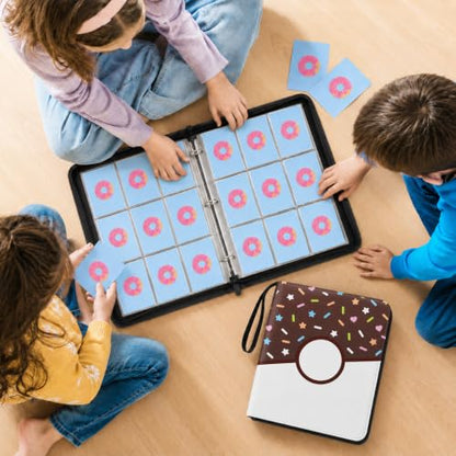 9 Pocket Card Binder 900 Card Holder Album, Choco Donut Trading Cards Holder Zipper Binder for Girl Teen Collection (Choco Donut, 900 Pocket) - color: Choco Donut, size: 900 Pocket
