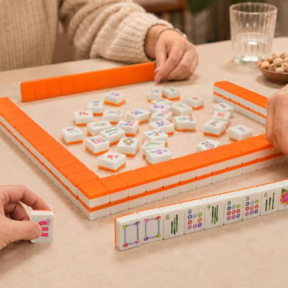 American Mahjong Set, 160 Orange Melamine Tiles (1.2”) - color: B-orange