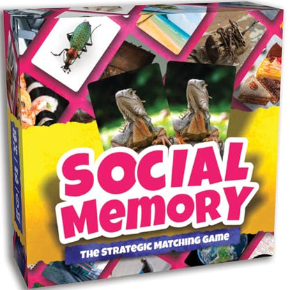 Social Memory - Strategic Twist On Classic Memory Game! Great for Grandkids, Engaging Matching Cards for Families and Kids. Perfect for 2-5 Players and Family-Friendly Fun