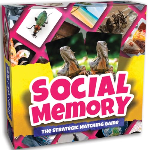 Social Memory - Strategic Twist On Classic Memory Game! Great for Grandkids, Engaging Matching Cards for Families and Kids. Perfect for 2-5 Players and Family-Friendly Fun