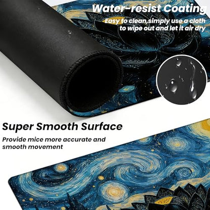 MTG Playmat TCG Card Game Mat Magic The Gathering Play Mat 24x14 Inch - color: Starry Starry Black Lotus