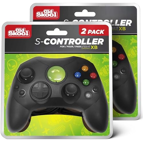 Old Skool compatible with Xbox Controller S-Type Wired Game Pad 2Pack - Black - color: Black, size: 2 Pack