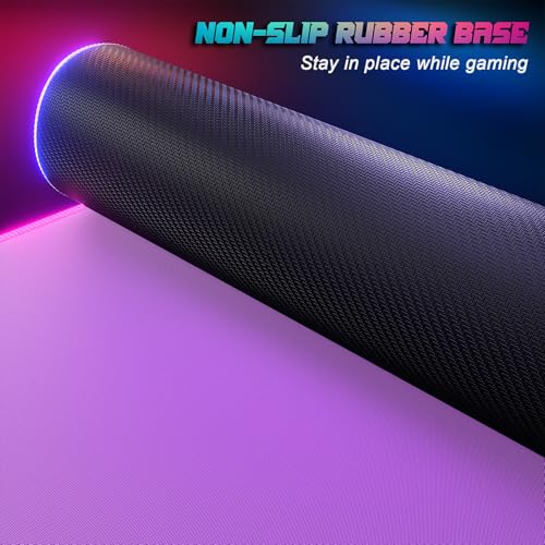ITNRSIIET RGB Gaming Mouse Pad Full Desk XL Extended Large Gaming Mousepad 12 Lighting Modes, 30% Thicker, Big LED Desk Mat for Keyboard Men Gamers Esport Pros, 32" x 12",Gradual Purple - color: Z-gradual Purple