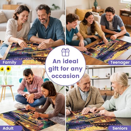 500 Pieces Dog Puzzles for Adults, Evening Bonfire Puzzle for Adults Seniors, Retro Style Puzzle 500 Pieces, Gift for Birthday, Home Decor, Fun for Family Entertainment(20.5 * 15 in) - style: Evening Bonfire