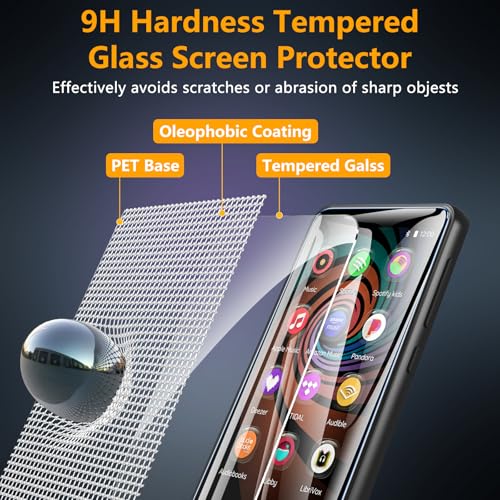 ottpluscase 3 Pack for innioasis G1 G3 Mp3 Player Screen Protector, 9H Tempered Glass Screen Protector HD Clear Full Coverage Anti-Scratch Anti-Fingerprint Bubble Free for innioasis G1 G3 Mp3 Player