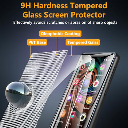 ottpluscase 3 Pack for innioasis G1 G3 Mp3 Player Screen Protector, 9H Tempered Glass Screen Protector HD Clear Full Coverage Anti-Scratch Anti-Fingerprint Bubble Free for innioasis G1 G3 Mp3 Player