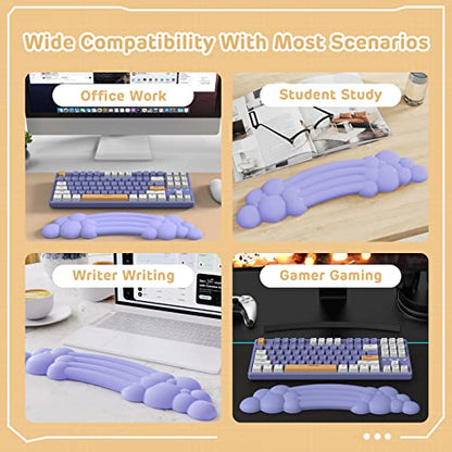 ZIYOU LANG 65% Wired RGB TKL Portable Mechanical Gaming Keyboard Purple Blue Switch with Coiled Cable and Purple Cloud Wrist Rest for PC Mac Gamer