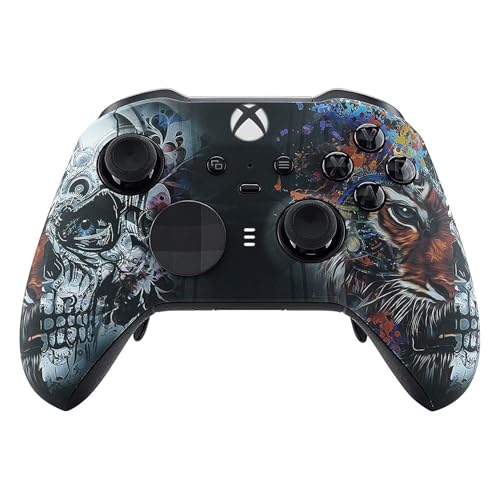 Custom Controllerzz Elite Series 2 Controller Compatible With Xbox One, Xbox Series S and Xbox Series X (Tiger Skull) - color: Tiger Skull