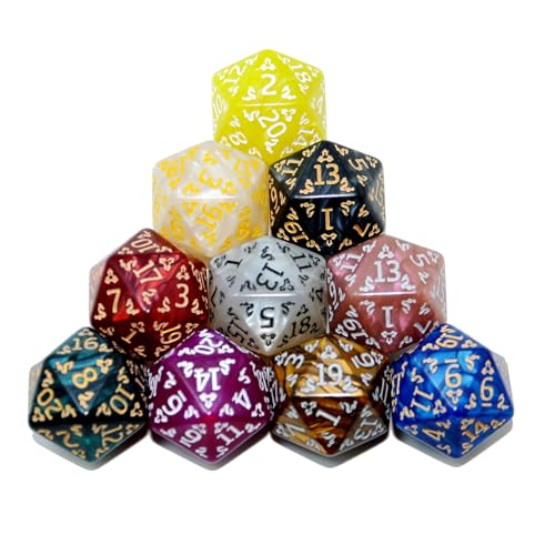 SmartDealsPro 10-Pack 20 Sided Dice D20 Polyhedral Dice for DND RPG MTG Table Game (Dragon Pattern) - color: Dragon Pattern