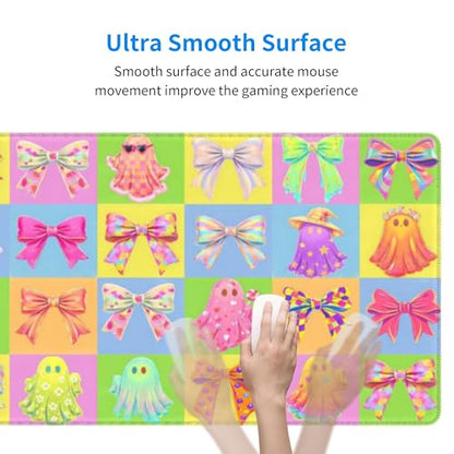 Ghost Bow Gaming Mouse Pad Extended Large Mouse Mat 31.5 X 11.8 Inch Nonslip Rubber Base Long Desk Pad Stitched Edges Mousepad Mice Pad for Office Home Game - color: Ghost Bow