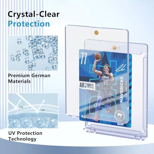 120ct Magnetic Card Holder, 35pt One Card Touch Holder for Trading Cards,Baseball Card Protectors Hard Plastic, Display Case for Collectible Cards Sport Cards Game Cards Top Loads for Cards Sleeves