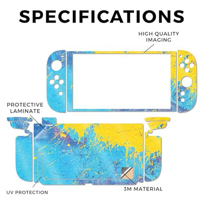 Glossy Glitter Gaming Skin Compatible with Nintendo Switch 2 Console Only - Splatter Wall - Premium 3M Vinyl Protective Wrap Decal Cover - Easy to Apply | Crafted in The USA by MightySkins - color: Splatter Wall, size: Switch 2 Console Skin Only, style: G