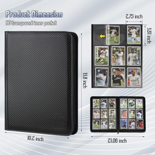 Trading Card Binder, Premium 9 Pocket Double Sided 540 Pocket PU Card Collection Binder, Collectible Trading Card Albums for MTG, TCG, Sport Card, Game Cards (Black 1) - color: Black 1