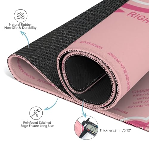 Pink Mahjong Mat with Rules, 31.5*31.5in Anti Slip American Mahjong Mat for Table, Noise Reduction, Neoprene Mah jongg Mats with Carrying Bag & 3 Dices, Mahjong Supplies Gift, Board Tile Games Mats - color: Pink02