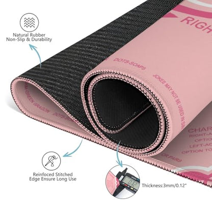 Pink Mahjong Mat with Rules, 31.5*31.5in Anti Slip American Mahjong Mat for Table, Noise Reduction, Neoprene Mah jongg Mats with Carrying Bag & 3 Dices, Mahjong Supplies Gift, Board Tile Games Mats - color: Pink02