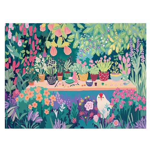 Jigsaw Puzzles for Adults 1000 Pieces, Fluffy Garden Puzzle | Colorful Home Wall Decor for Family Challenging Games - color: Fluffy Garden