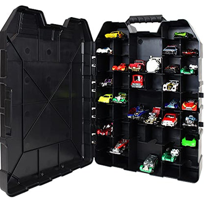 Tara Toys Hot Wheels 48-Car Storage Case – Durable Plastic Carrying Case with Handle for Die-Cast Toy Cars, Fits 1:64 Scale Vehicles, Organizer for Kids Travel & Display - style: 48 Car Carry Case