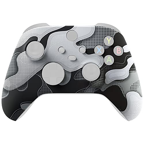 eXtremeRate Custom Shell for Xbox Series X & S Controller - Revitalize Your Controller - Black White Camouflage Replacement Front Housing Cover for Xbox Core Controller Wireless - color: Camouflage Black White