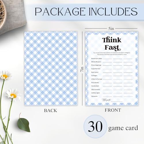30 Pcs Party Icebreaker Games Set,"Think Fast" Theme, Suitable for Wedding, Birthday Party, Group Gatherings,Deepen Friendships with Friends,Colleagues,Family or Guests,Break the Ice -A05 - color: PB A05