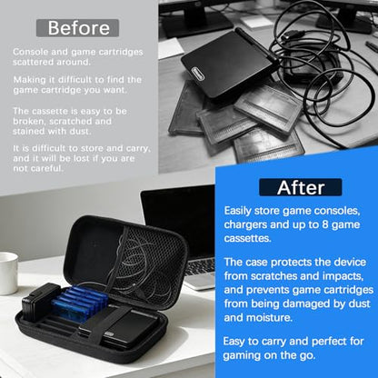 Carrying Case for Gameboy Advance SP | Accessories for GBA SP | Hard Storage Portable Bag for GBA SP - Holds 8 Game Cards& Charging Pocket