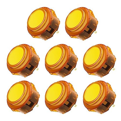 Qanba Gravity KS Mechanical Arcade Buttons 30mm Snap-in Mechanical Pushbutton (Boxed (Clear Orange D11(8 pcs)) - color: Clear Orange D11(8 pcs)