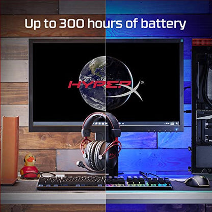 HyperX Cloud Alpha Wireless - Gaming Headset for PC, 300-hour battery life, DTS Headphone:X Spatial Audio, Memory foam, Dual Chamber Drivers, Noise-canceling mic, Durable aluminum frame,Red | 300-hour battery life, DTS Headphone:X Spatial Audio, Memory fo
