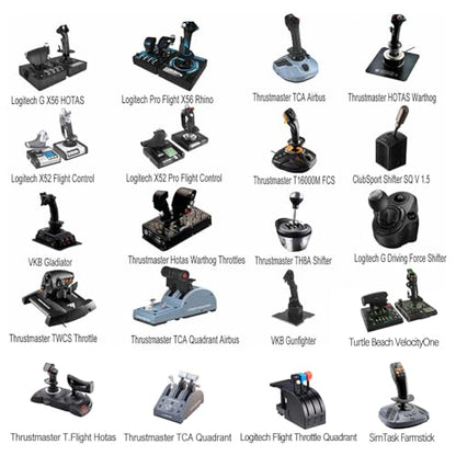 EG STARTS 2 Pack Chair Mount Hotas Mount Joystick Mount Compatible Logitech X52/X52 Pro/X56/X56 Rhino Hotas, Thrustmaster T. Flight Hotas/T.16000M FCS/TCA Officer Pack Airbus Edition, VKB Hotas Mount