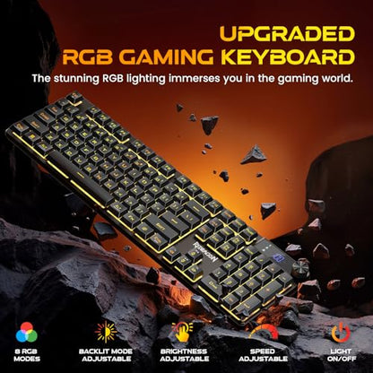Redragon K521 Pro Wireless Gaming Keyboard with Screen, 4000mAh Battery | Mechanical Feeling, Tri-Mode BT/2.4G/USB-C, RGB Keyboard, 12 Multimedia Keys, Programmable Software, Full-size keyboard - color: Glossy Black
