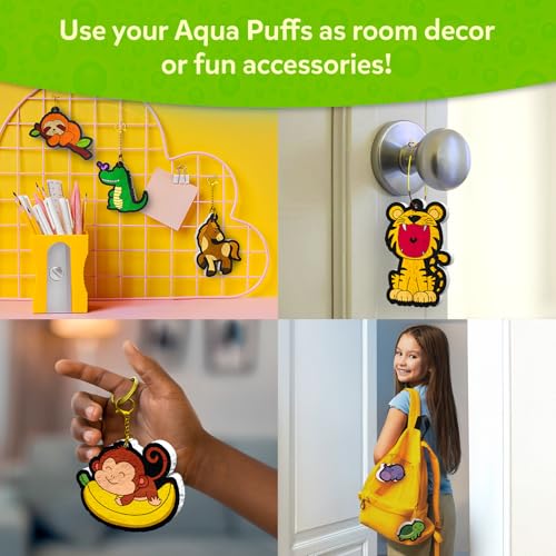 Skillmatics Aqua Puffs - 3D Art Kit, Animals, Mess-Free Paint by Number Craft for Kids, DIY Color Activity, Screen-Free Entertainment, Travel & Creative Gift for Girls & Boys Ages 4, 5, 6, 7, 8, 9, 10 - color: Animals