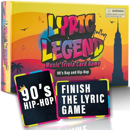 Lyric Legend 90s Hip-Hop and Rap Music Trivia - Adult Games for Game Night - Good for Groups – Finish The Lyrics Party Game - Multiple Choice, Listen While You Play with Included Playlist! - style: 90's Hip-Hop & Rap