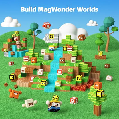 GobiDex Magnetic Blocks Kids Building Toys for Boys Girls 3+, Game-Based Build MagWonder with Magnet Construction Toys, Upgraded STEM Sensory Gift for Birthday (1 inch)