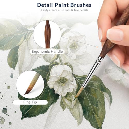 Miniature Paint Brushes Set – 22PCS Paint Brush Drybrush for Acrylic, Oil, Watercolor, Model Painting, Paint by Numbers & Crafts - size: 22 Brushes