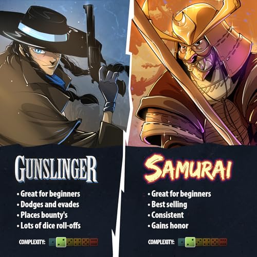 Dice Throne Box Game - Strategic Dice & Card Battler (Gunslinger v Samurai) - style: Gunslinger v Samurai