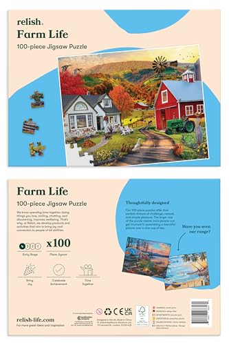 Relish - Dementia Jigsaw Puzzle for Adults, 100 Piece Farm Life Puzzle - Activities for Seniors with Alzheimer's - style: Farm Life