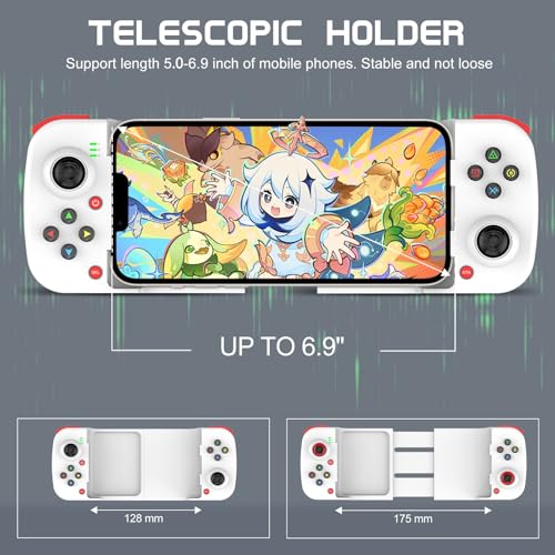 Joso Phone Controller for iPhone/Android Support Phone Case, Mobile Gaming Controller with Ergonomic Design - Wireless Gamepad for Cloud Gaming & PS Remote Play - color: White