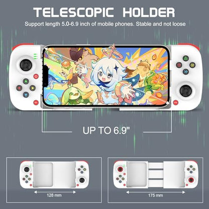 Joso Phone Controller for iPhone/Android Support Phone Case, Mobile Gaming Controller with Ergonomic Design - Wireless Gamepad for Cloud Gaming & PS Remote Play - color: White