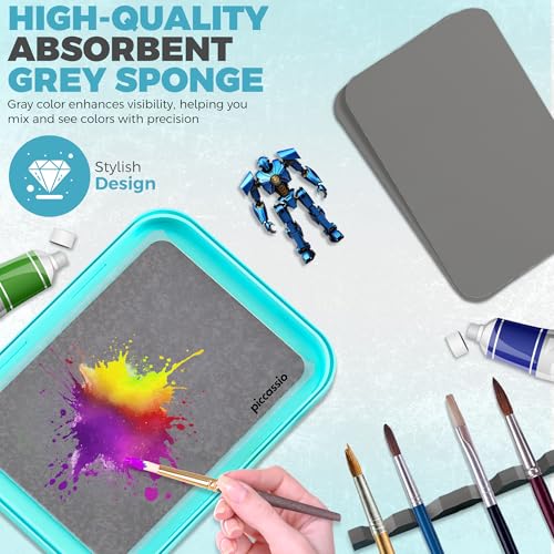 Stay Wet Palette for Acrylic Painting, Easy to Clean, Sturdy and Durable, Ideal for Painting Miniatures, Warhammer Painters, Students, Beginners, and Hobbyists - color: Blue