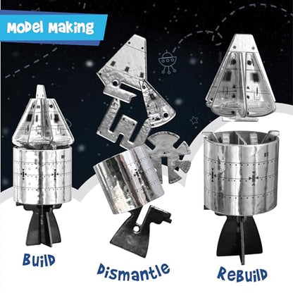 Imagimake Mapology Man's Journey to Moon, Apollo 11 3D Model Kit for Kids | Educational STEM Model Kit, Build Rockets & Satellites, Learn Space Exploration, Birthday Gift for Ages 8,9,10,11,12 Year Old - style: Man's Journey to Moon