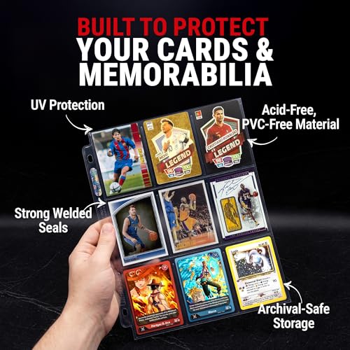 Ultra Pro Card Pages for Binders – 9 Pocket Trading Card Binder Pages – Silver Series for Trading Cards & Collectibles – Archival Safe, UV Protection & 3-Ring Binder Compatible – 25 Pages, Made in USA - size: 25ct, style: 25-Count