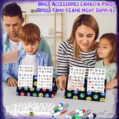 Eersida 2 Pack Bingo Card Holder for Pull Tabs Playing Card Holder Bingo Accessories Canasta Poker Bridge Family Game Night Supplies for Adults (Classic Style) - style: Casual