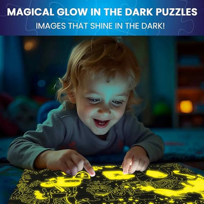 4 x 60 Piece Puzzles for Kids Ages 4-6 - Educational Kids Puzzles Ages 4-8 | Glow-in-the-Dark - Farm Bugs, Tropical and Ocean Animals - Toddler Puzzle - Learning Kids Games Ages 4-8 - Gift for Children - color: 4x60 Bugs