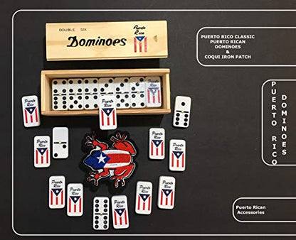 Puerto Rico Dominoes Premium Puerto Rican Flag Domino Double Six for Adults Size