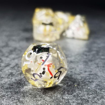 Sage's Portal Familiars and Reagents Resin DND Dice Set Polyhedral Dice Set for Dungeons and Dragons RPG Tabletop TTRPG (Snowman) - color: Snowman