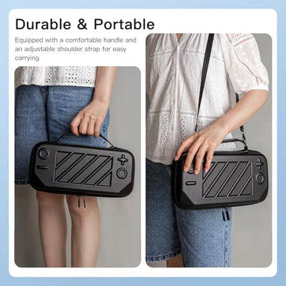 Carrying Case for My Arcade Atari Gamestation Go Retro Video Games Console,Stand Hard Shell Cover with Shoulder Straps for My Arcade Atari Gamestation Go Cable Charger & Accessories ,Shockproof,Black