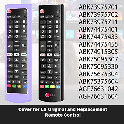 Case for LG TV Remotes, Cover for LG Smart TV Remote Control AKB75095307 AKB75375604 AKB74915305 Original, Replacement Silicone Skin Sleeve Glow in The Dark Purple - color: Lilac Purple