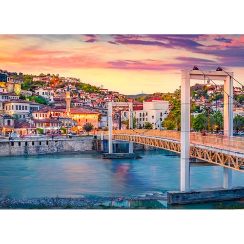 Berat Town Puzzles Flower of Life Puzzles for Adults 1000 Piece, Jigsaw Puzzles for Adults, Adult Challenging Game Toys, Impossible Puzzle, Family Decoration Puzzle - color: Berat Town